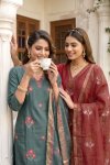 Perk Vol 1 Vertican Silk Kurti With Bottom Dupatta 